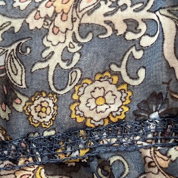 Max Studio maxi dress floral shirred waist ruffle flutter sleeves size L - Picture 10 of 12